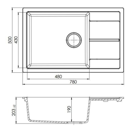 купить Мойка кухонная SanDonna Ines 780 Negru в Кишинёве 