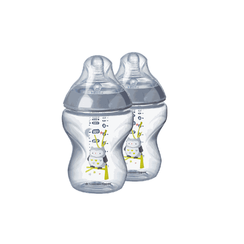 Set sticlute Tommee Tippee Owl 260 ml (0+) 2 buc 