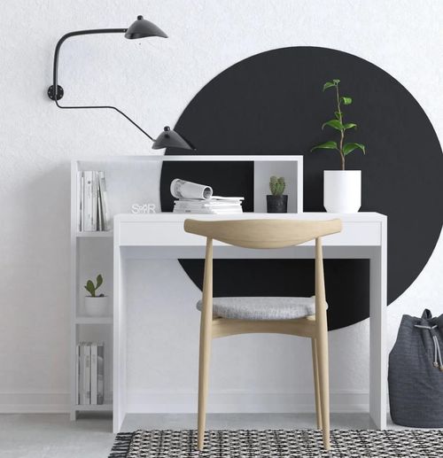 cumpără Masă de birou Trendy Trella, Alb, 95x117x45cm în Chișinău 