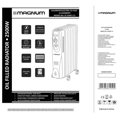 cumpără Calorifer pe ulei Magnum LE-250F1-11 în Chișinău 