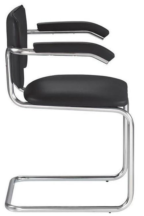 купить Стул Nowystyl 41100018 SYLWIA ARM chrome, negru в Кишинёве 
