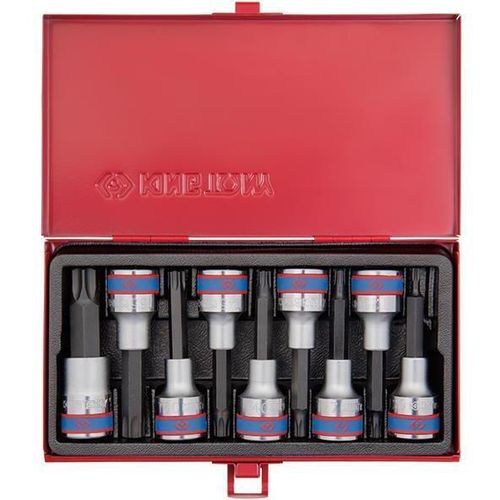 cumpără Set de tubulare, bite, duze King Tony Set biți 4119PR TORX, T20-T60, lungime 80 mm, 1/2", 9 buc. în Chișinău 