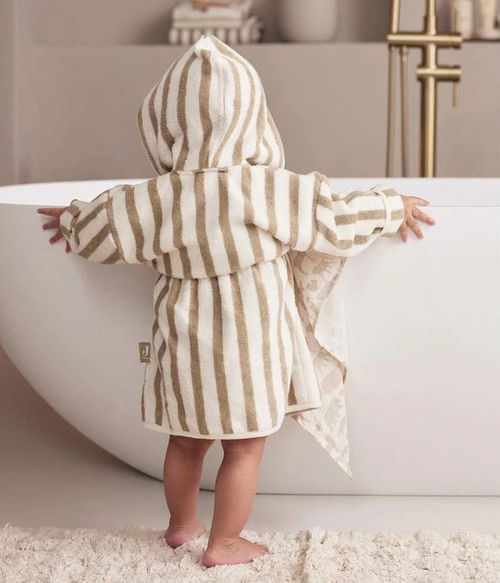 cumpără Accesoriu pentru cei mici Jollein 060-809-67058 Halatel de baie Stripe Terry Olive Green GOTS (3-4 ani) în Chișinău 