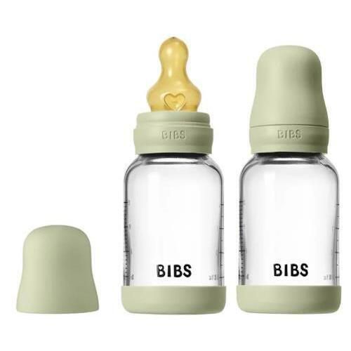 купить Поильник BIBS 5219250 Set 2 biberoane din sticla Sage cu tetina din latex flux lent, 120ml в Кишинёве 