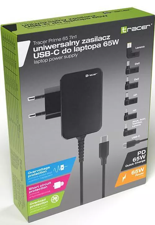 купить Зарядное устройство для ноутбука Tracer Prime 65W Universal 7 in 1 в Кишинёве 