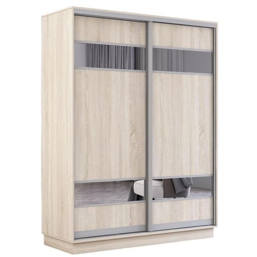 купить Шкаф Mobildor-Lux Fox uși glisante din PAL cu elemente din oglindă (150x60x220H cm) Sonoma в Кишинёве 