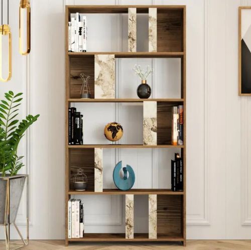 cumpără Raft de birou Trendy Lima, Nuc, Marmura Alba 90x180x20cm, raft de carti în Chișinău 