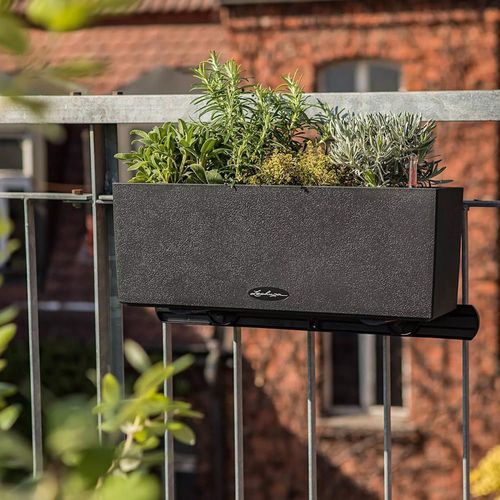 купить Цветочный горшок Lechuza Balconera Stone 50, Graphite Black в Кишинёве 