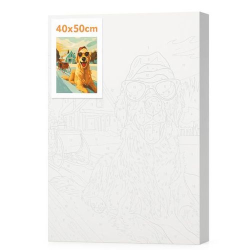 купить Картина по номерам BrushMe BS54500 40x50cm Eco, Mos Craciun cu coada в Кишинёве 