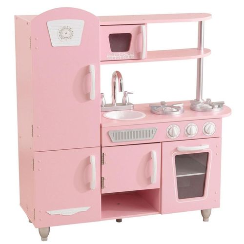 купить Игровой комплекс для детей KinderKraft 53347 Vintage Play Kitchen - Pink в Кишинёве 