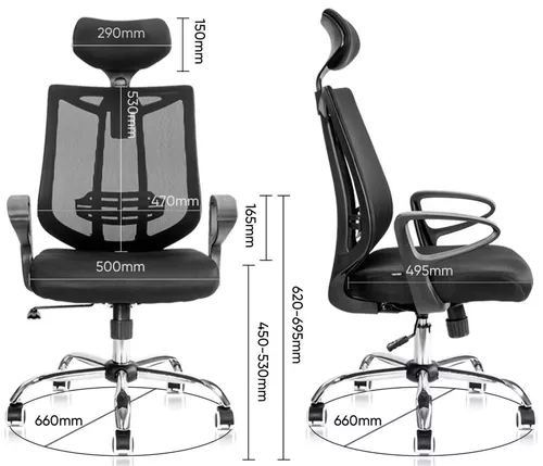 купить Офисное кресло Deli 4511 сетка и обивка, черное в Кишинёве 