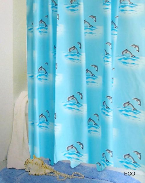 купить Занавеска для ванной Bisk 07900 ECO albastru, 200x180 в Кишинёве 