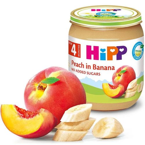 Piure HIPP banana-piersic (4+ luni) 125 g 