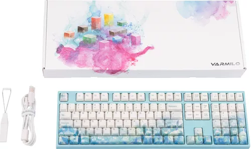 купить Клавиатура Varmilo MA108 Jasmine 108Key, EC V2 Ivy, USB-A, EN, White Led, black в Кишинёве 