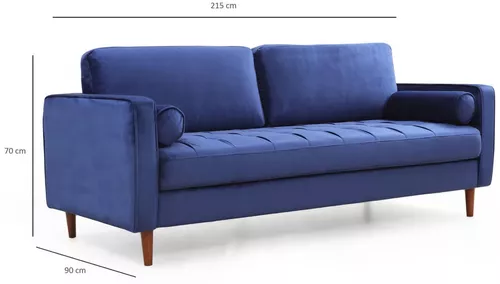 cumpără Canapea Trendy Roma Albastru Marin, 90x70x215cm (3 locuri) în Chișinău 