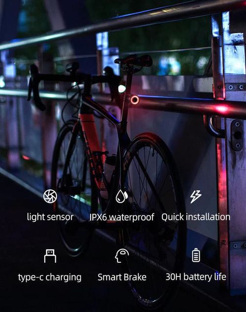 купить Аксессуар для велосипеда Rockbros Q3 Lanterna spate pentru bicicleta Samurai, cu senzor de franare в Кишинёве 
