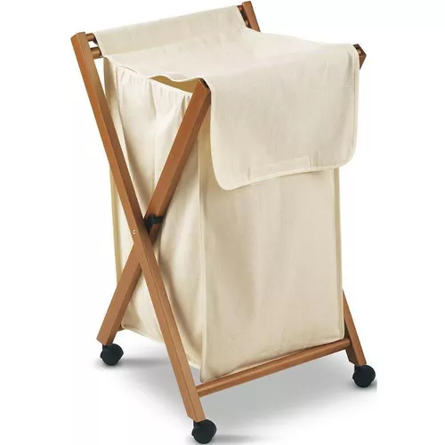 купить Корзина для белья Arredamenti Italia Banny, на колесиках, вишневое дерево в Кишинёве 
