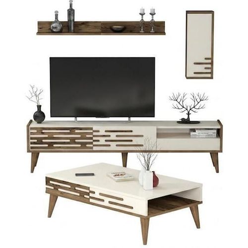 купить Стенка Trendy Valensiya Орех, Кремовый (комплект мебели для гостиной) (GTR001274) в Кишинёве 