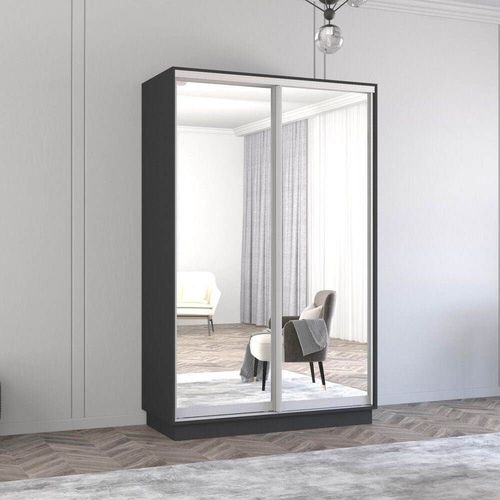 купить Шкаф Mobildor-Lux Fox uși glisante din oglinzi (140x60x240H cm) Anthracite в Кишинёве 