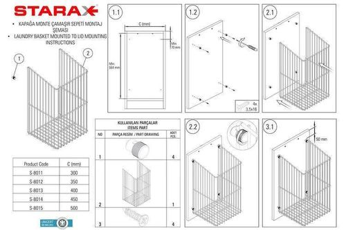 купить Фурнитура для мебели Starax хр s-8011-C 300мм в Кишинёве 