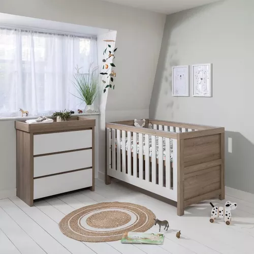 Pătuc din lemn 3 în 1 Tutti Bambini Modena White/Oak 