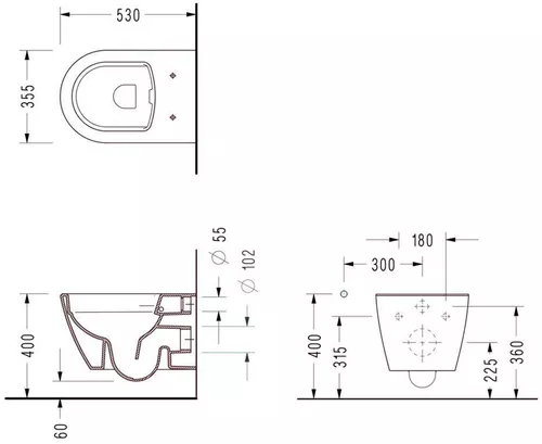 cumpără Vas WC Serel Sapphire Rimless, подвесной în Chișinău 