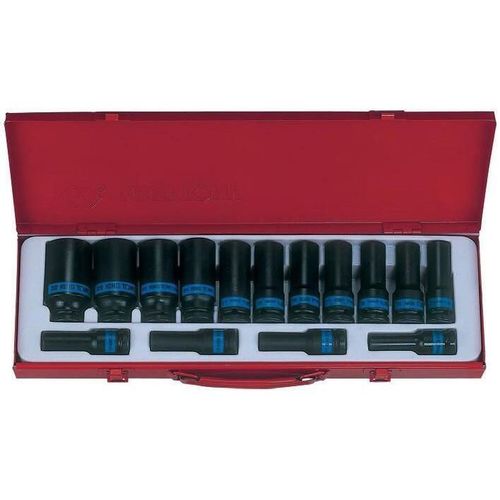 cumpără Set de tubulare, bite, duze King Tony 4415MP Set chei tubulare cu impact de 1/2", adânci, cu 6 vârfuri, 10-32 mm, 15 buc. în Chișinău 