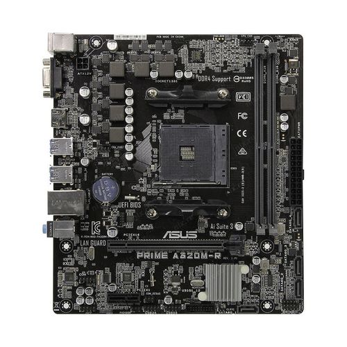 купить Материнская плата  ASUS PRIME A320M-R-SI A320, AM4, Dual DDR4 3200MHz, PCI-E 3.0/2.0 x16, HDMI/RGB, USB 3.1, SATA RAID 6Gb/s, SB 8-Ch., GigabitLAN, LED lighting, (placa de baza/материнская плата) в Кишинёве 