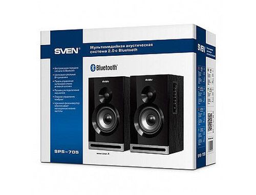 купить Active Speakers SVEN SPS-705 Black, RMS 40W, 2x20W, Bluetooth, дерево/lemn (boxe sistem acustic/колонки акустическая сиситема) в Кишинёве 