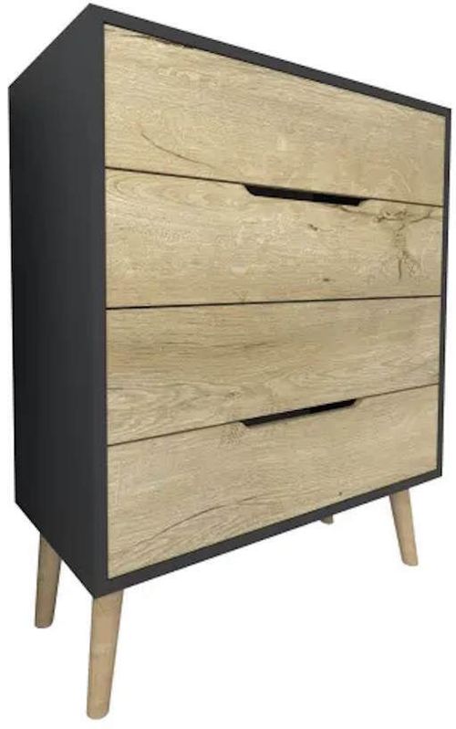 cumpără Comodă Trendy Flora-Anthracite, Sapphire Oak, 78x95x45cm (GTR008146) în Chișinău 