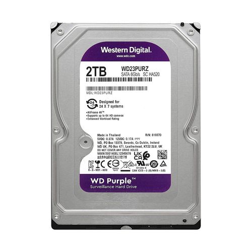 cumpără Hard disk drive HDD 2TB Western Digital Purple (Surveillance HDD) WD23PURZ, 5400 rpm, SATA3 6GB/s, 64MB (hard disk intern HDD) în Chișinău 