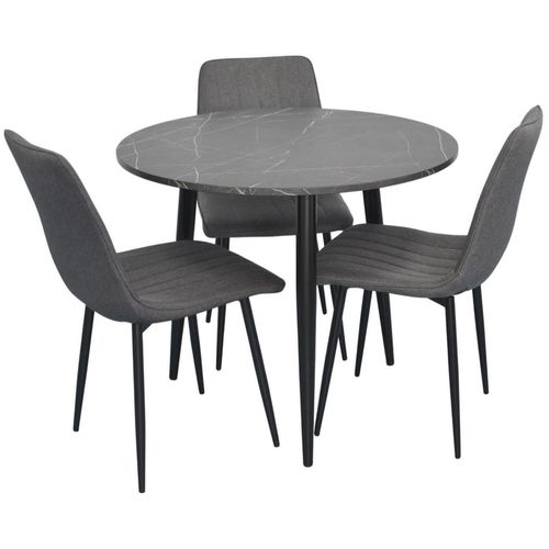 купить Комплект стол и стулья Evelin di Costacurta стол DT-404-6B + 3 стула XR-154B Dark Grey57 в Кишинёве 