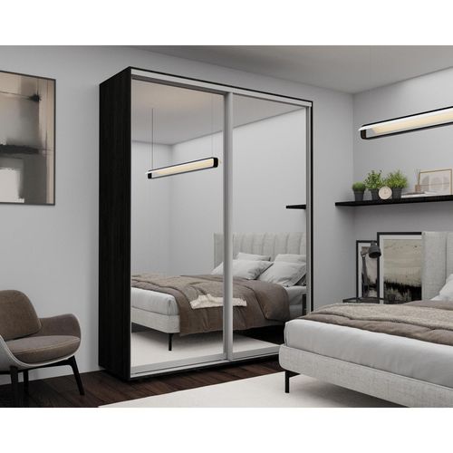 купить Шкаф Nex Home Dulap cu uși glisante 200x60x220cm, Oglinda, Antracit в Кишинёве 