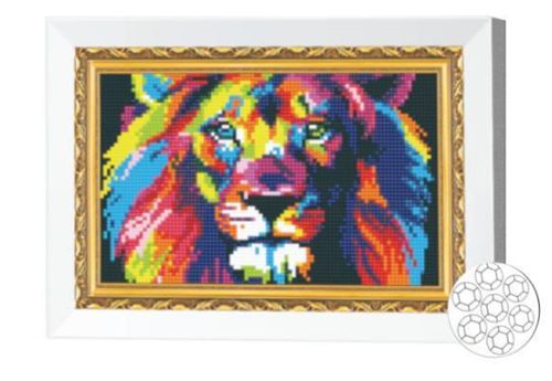 cumpără Tablou pe numere Art Gallery JS29553 Mozaic cu diamante 20x30cm Leul curcubeu în Chișinău 