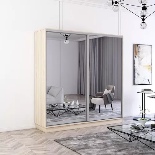 cumpără Dulap Mobildor-Lux Fox uși glisante din oglinzi (190x60x220H cm) Sonoma în Chișinău 