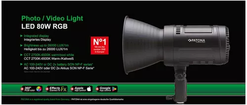 cumpără Iluminare pentru foto-video Patona Premium LED professional photo light video light LED 80W RGB în Chișinău 