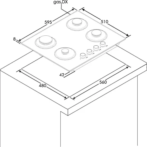 купить Встраиваемая поверхность газовая Candy CVW6BB в Кишинёве 
