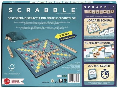 купить Настольная игра Mattel JLJ65 Scrabble cu piese din lemn, RO в Кишинёве 