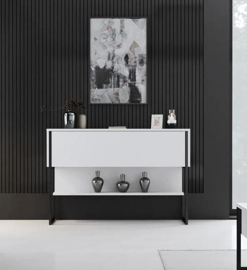 cumpără Masă Trendy Luxe, NegruAlb, 120x80x30cm (GTR005827) în Chișinău 