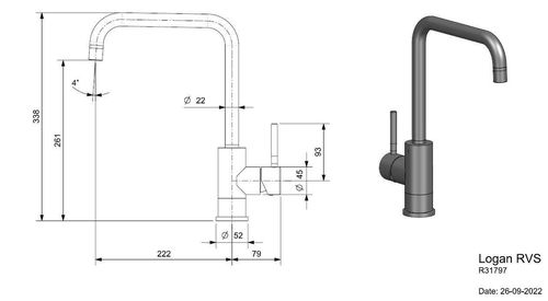 купить Смеситель кухонный Reginox R31797 Logan в Кишинёве 