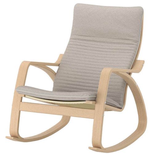 cumpără Fotoliu Ikea Poang (Furnir Stejar Alb/Knisa Bej Deschis) balansoar în Chișinău 