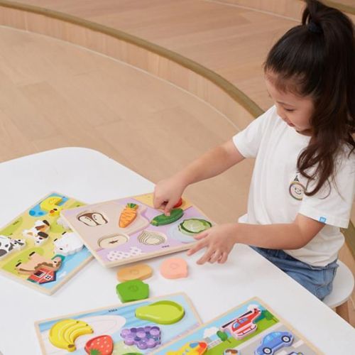 cumpără Puzzle Viga 44703 Puzzle tactil-inserție Legume, 7elem în Chișinău 