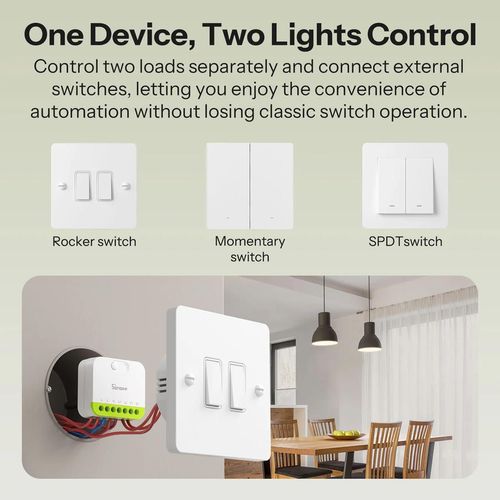 купить Выключатель электрический Sonoff Zigbee Smart Switch MINI-ZB2GS Mini Duo 2-Gang (Neutral Required) в Кишинёве 
