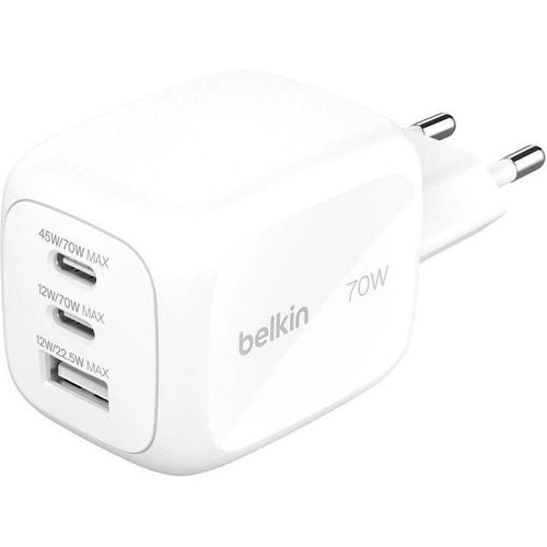 cumpără Încărcător cu fir Belkin WCH018HQWH 70w 2C1A Wall Charger with interchangable plug tips UK, EU, US în Chișinău 