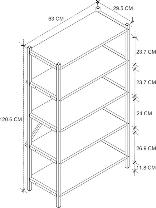 cumpără Etajeră Nex Home Urartu, 63x29,5x120 cm, Alb (15-65-01) în Chișinău 