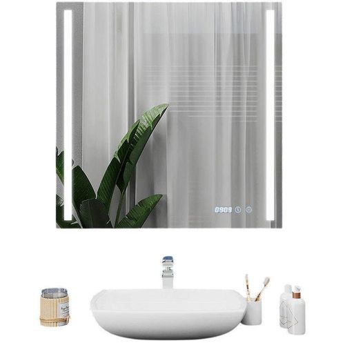 купить Зеркало для ванной Bayro Sigma 700x800 LED touch подогрев, часы, термометр в Кишинёве 