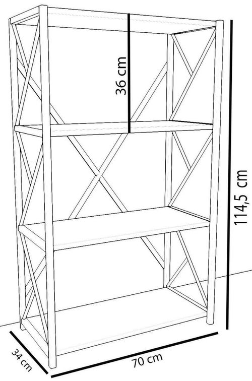 купить Стеллаж Remaks 4 Shelf Metal Oak в Кишинёве 