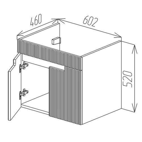 купить Шкаф под умывальник Bayro подвесной Positano Duo под умыв. Argo 600 белый мат в Кишинёве 