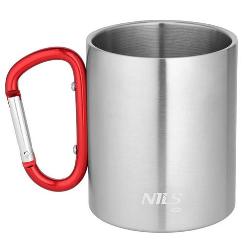 купить Посуда походная Nils NC17110 CAMP 300ml din inox cu carabină, roșie в Кишинёве 