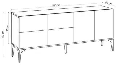 cumpără Casetieră Trendy Laika, Stejar safir 180x80x40cm în Chișinău 